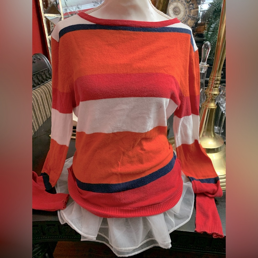 Orange Long Sleeve Shirt .